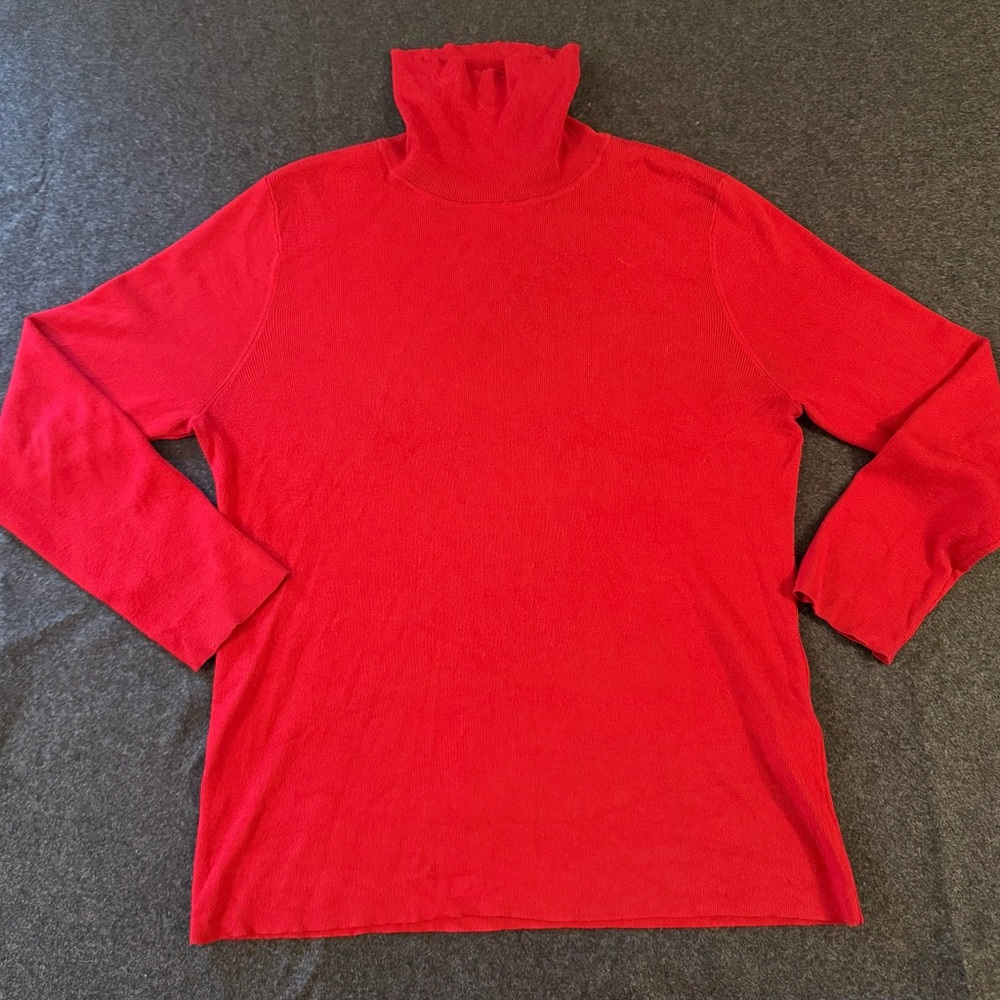 CHICO’S Red Turtleneck Sweater size 2 (L)